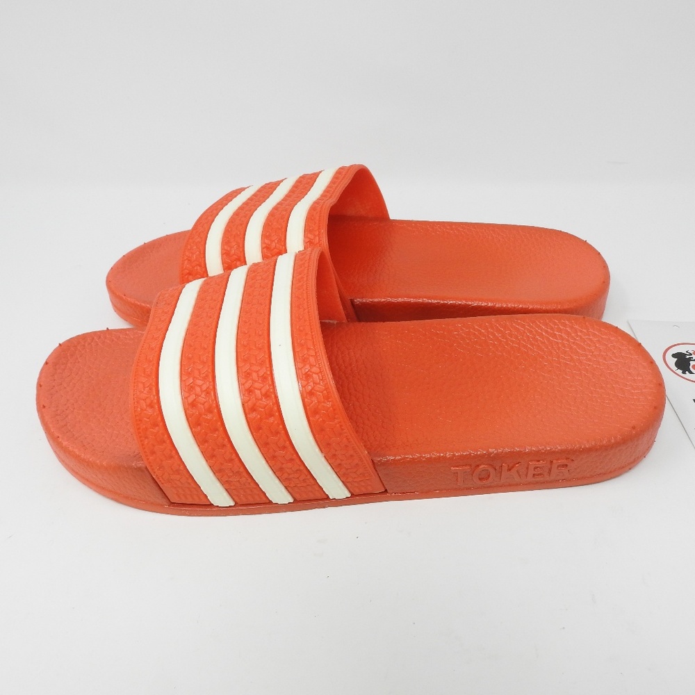 Toker Red and White Stripe Slipper Slides NWOT